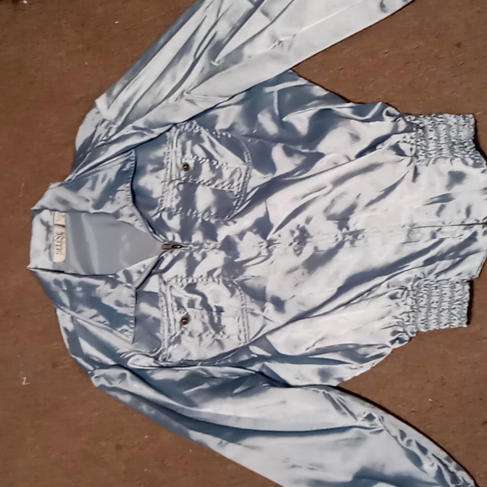 Vintage blue satin selene sport jacket